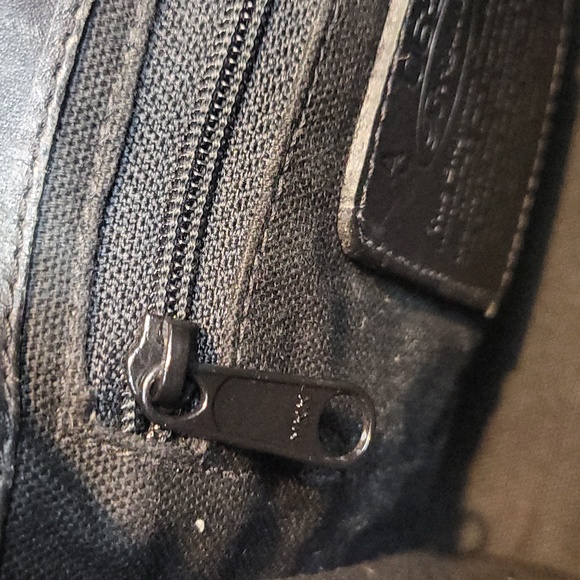 Vtg BRIGHTON Black Croc Embossed Leather Shoulder Tote Crossbody Bag - Picture 12 of 16